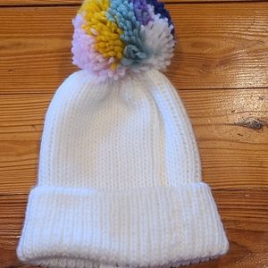 Urban Outfitters Chunky Knit Pom Beanie Cream